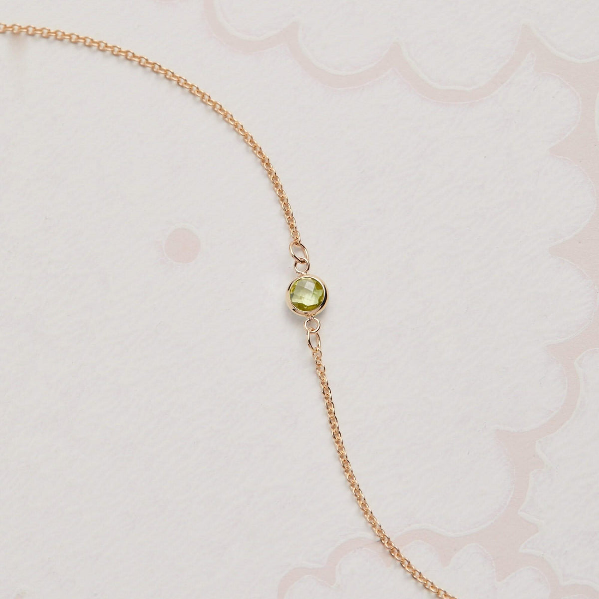 Petite 1 Peridot Bracelet in 14k Gold (August)
