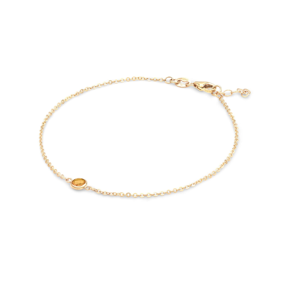 Petite 1 Citrine Bracelet in 14k Gold (November)