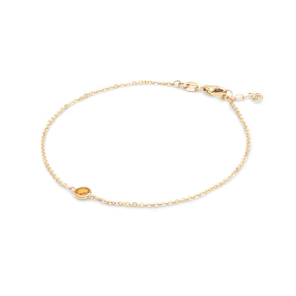 Petite 1 Citrine Bracelet in 14k Gold (November)