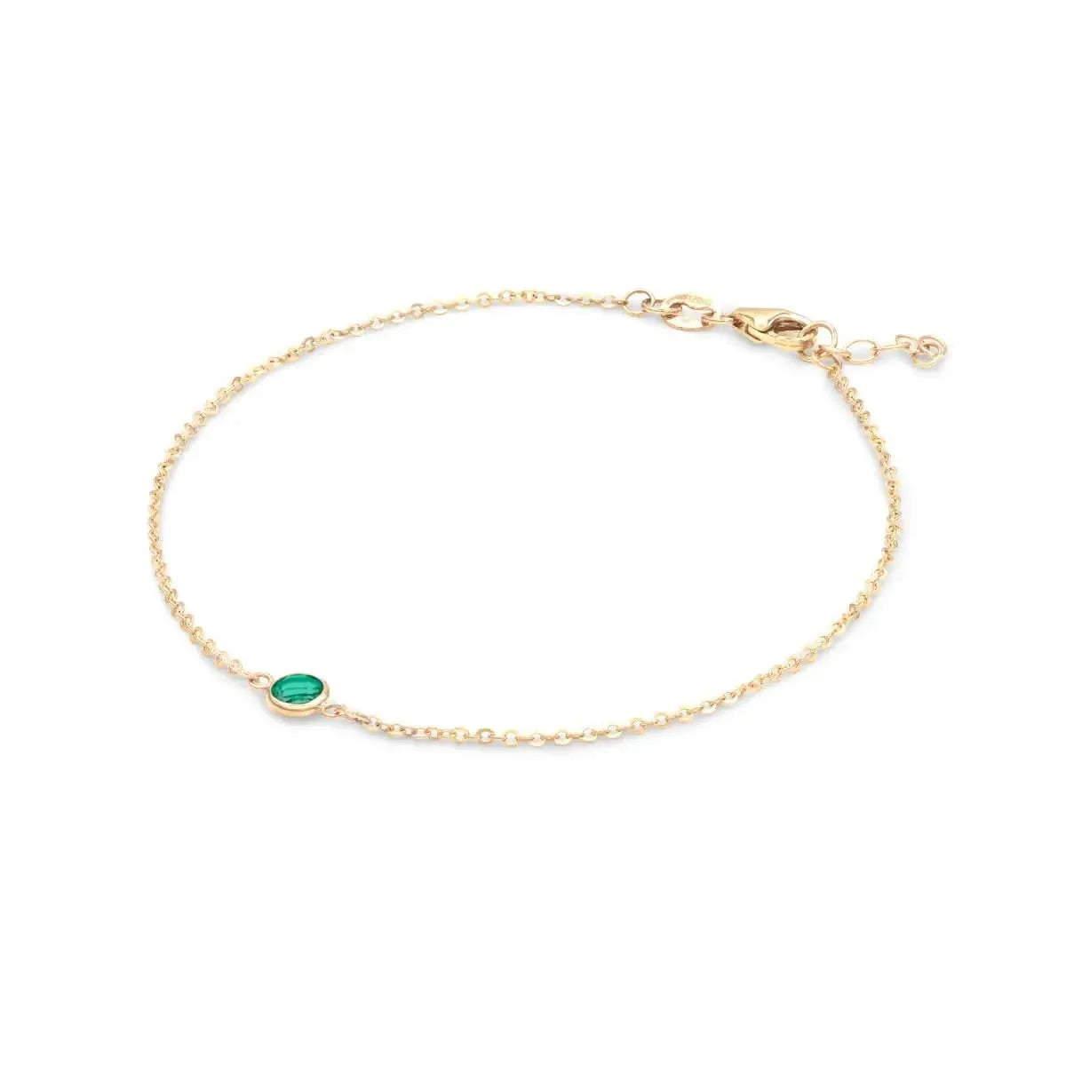 Petite 1 Emerald Bracelet in 14k Gold (May)