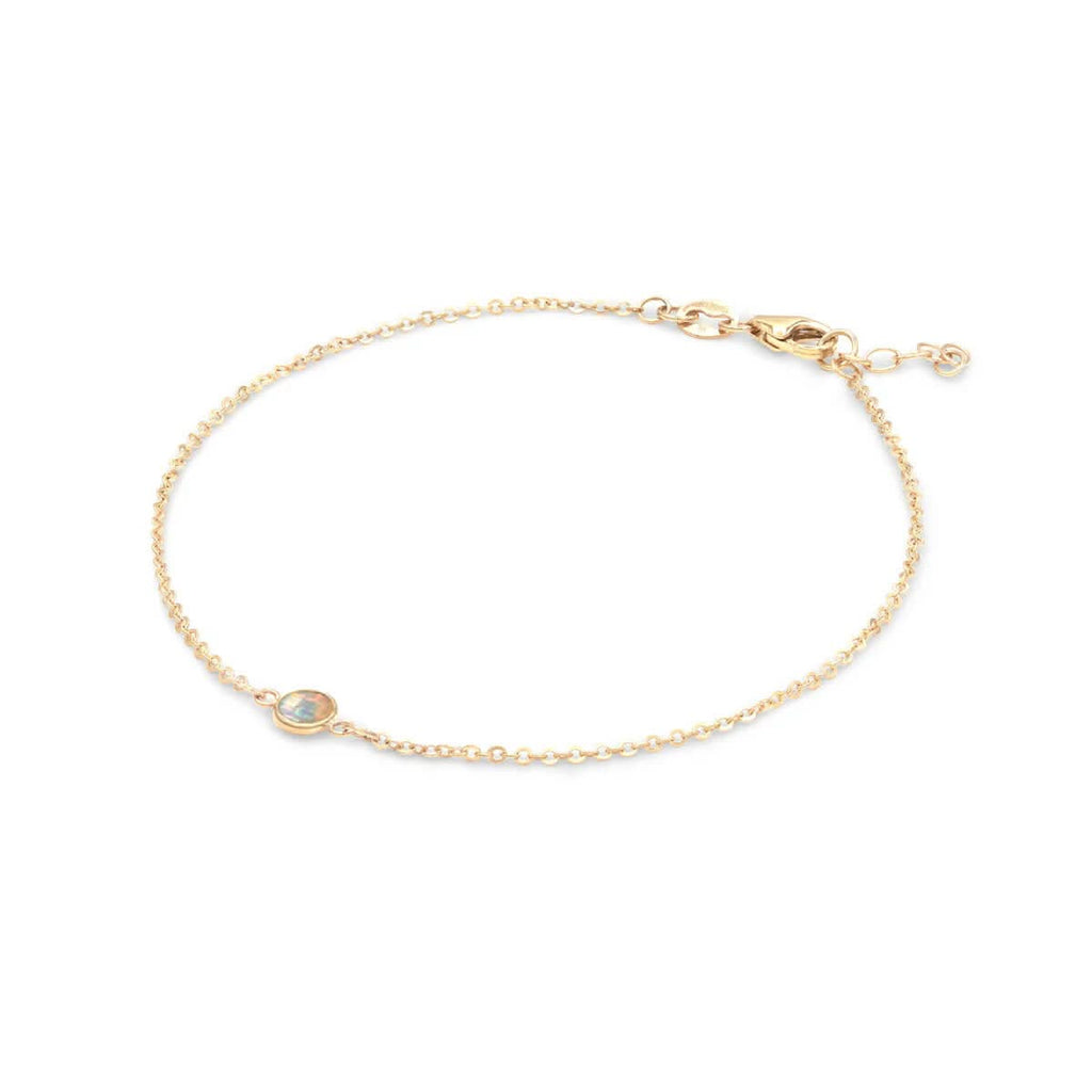 Petite 1 Opal Bracelet in 14k Gold (October)