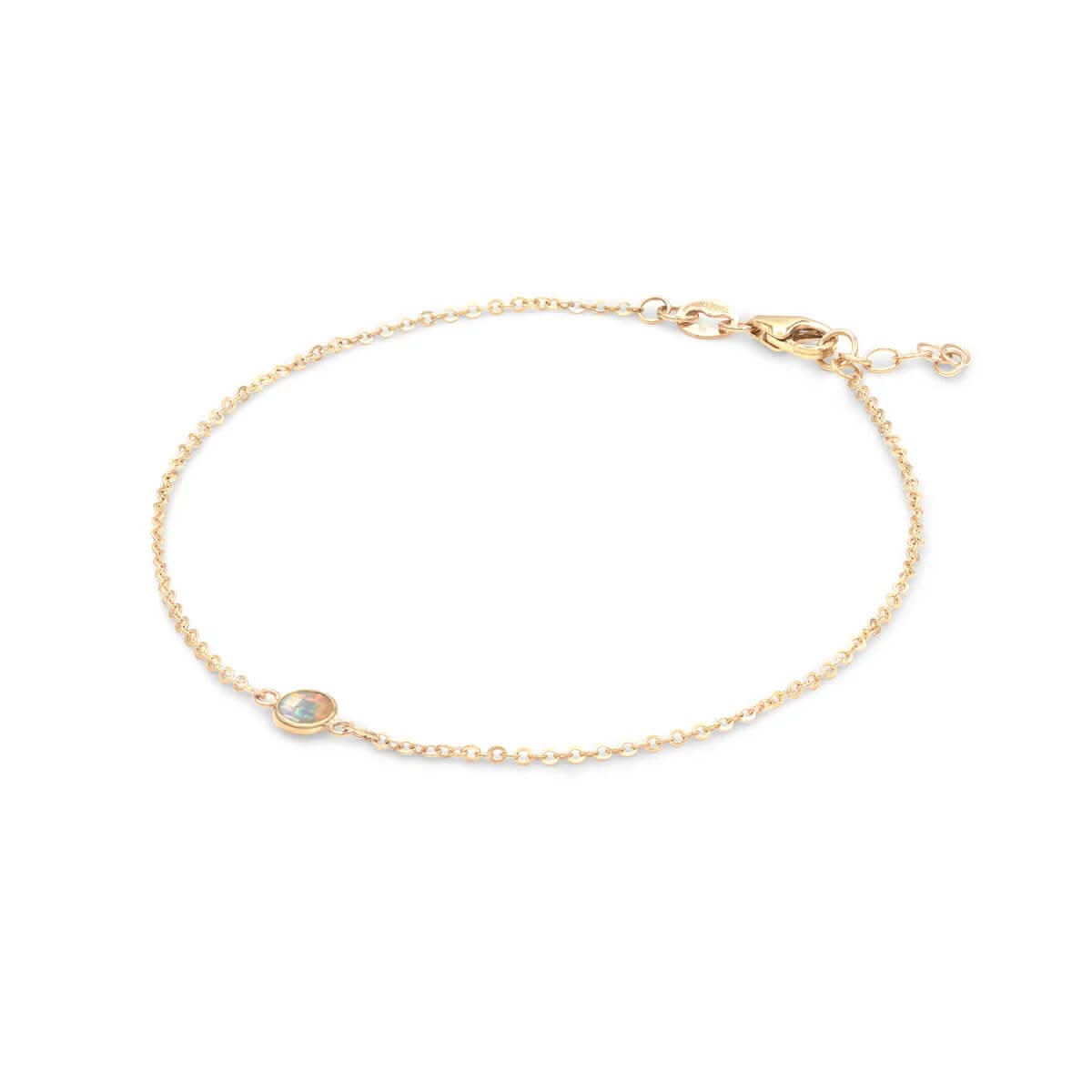 Petite 1 Opal Bracelet in 14k Gold (October)