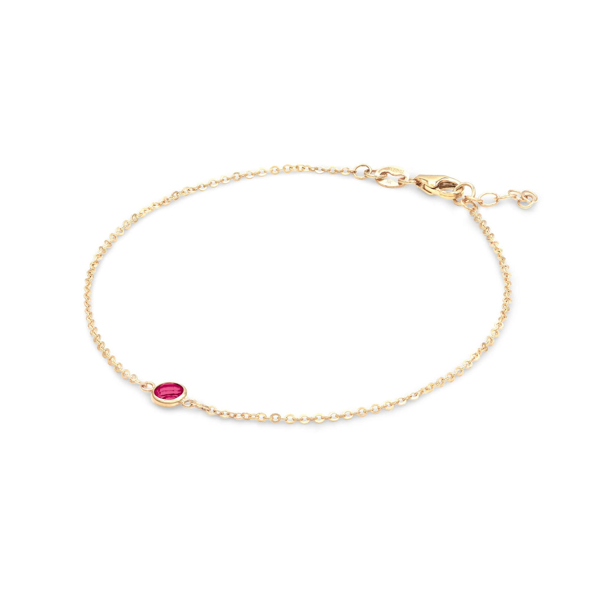 Petite 1 Ruby Bracelet in 14k Gold (July)