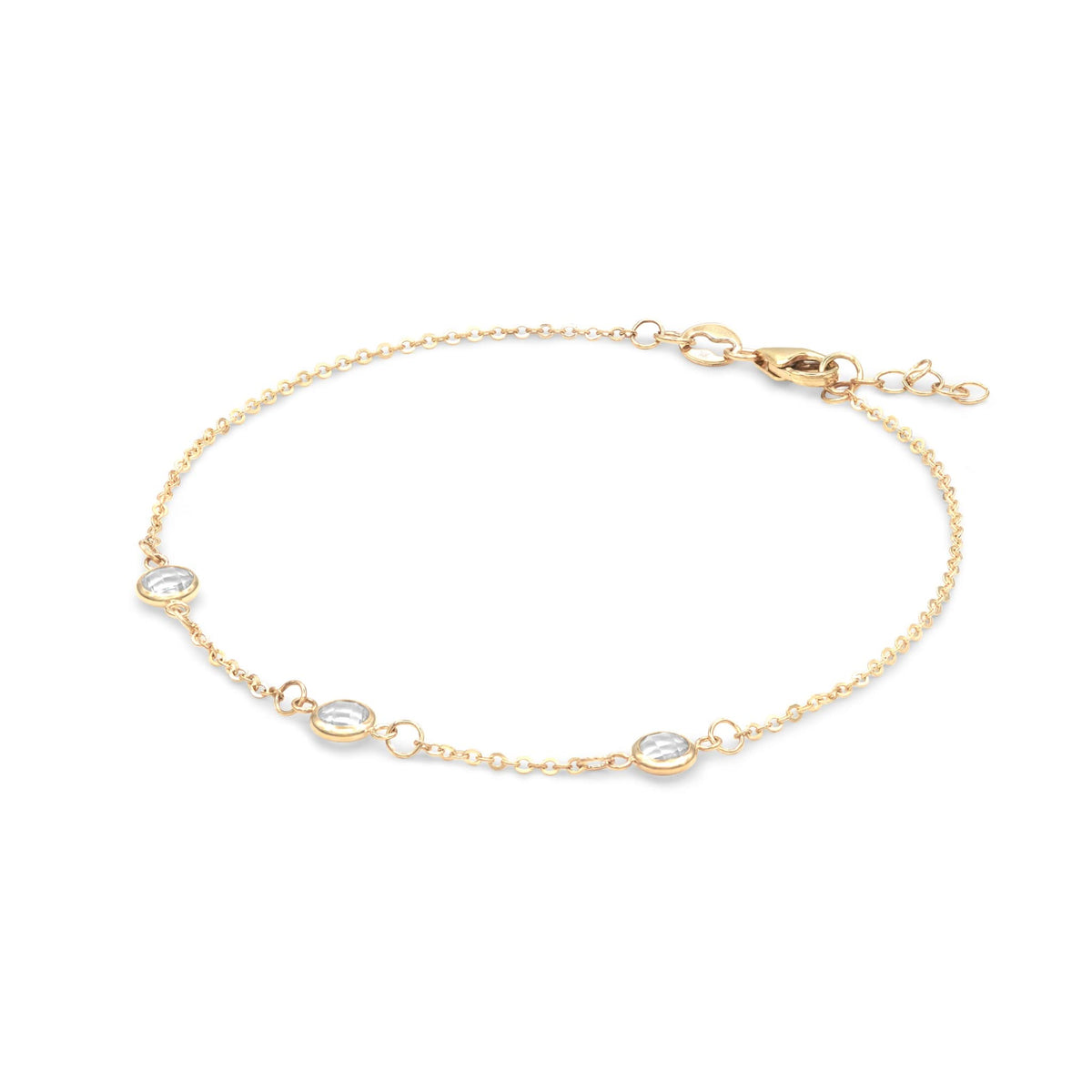 Petite 3 Birthstone Bracelet in 14k Gold