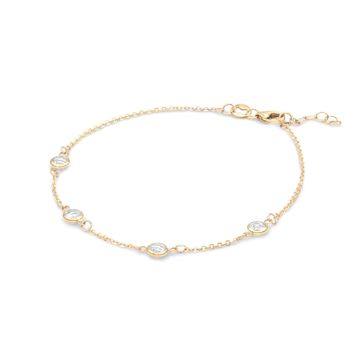Petite 4 Birthstone Bracelet in 14k Gold