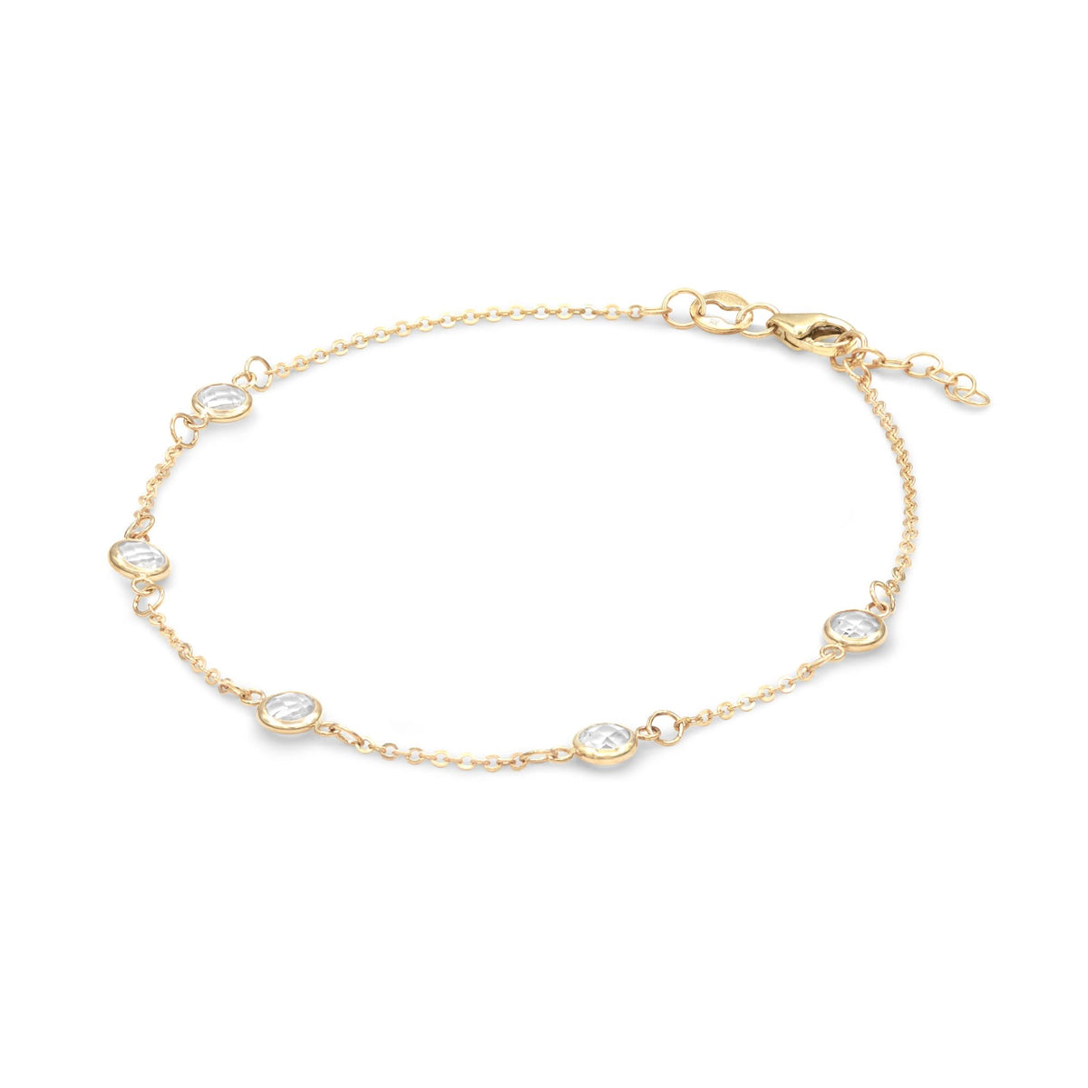 Petite 5 Birthstone Bracelet in 14k Gold