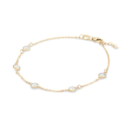 Petite 5 Birthstone Bracelet in 14k Gold