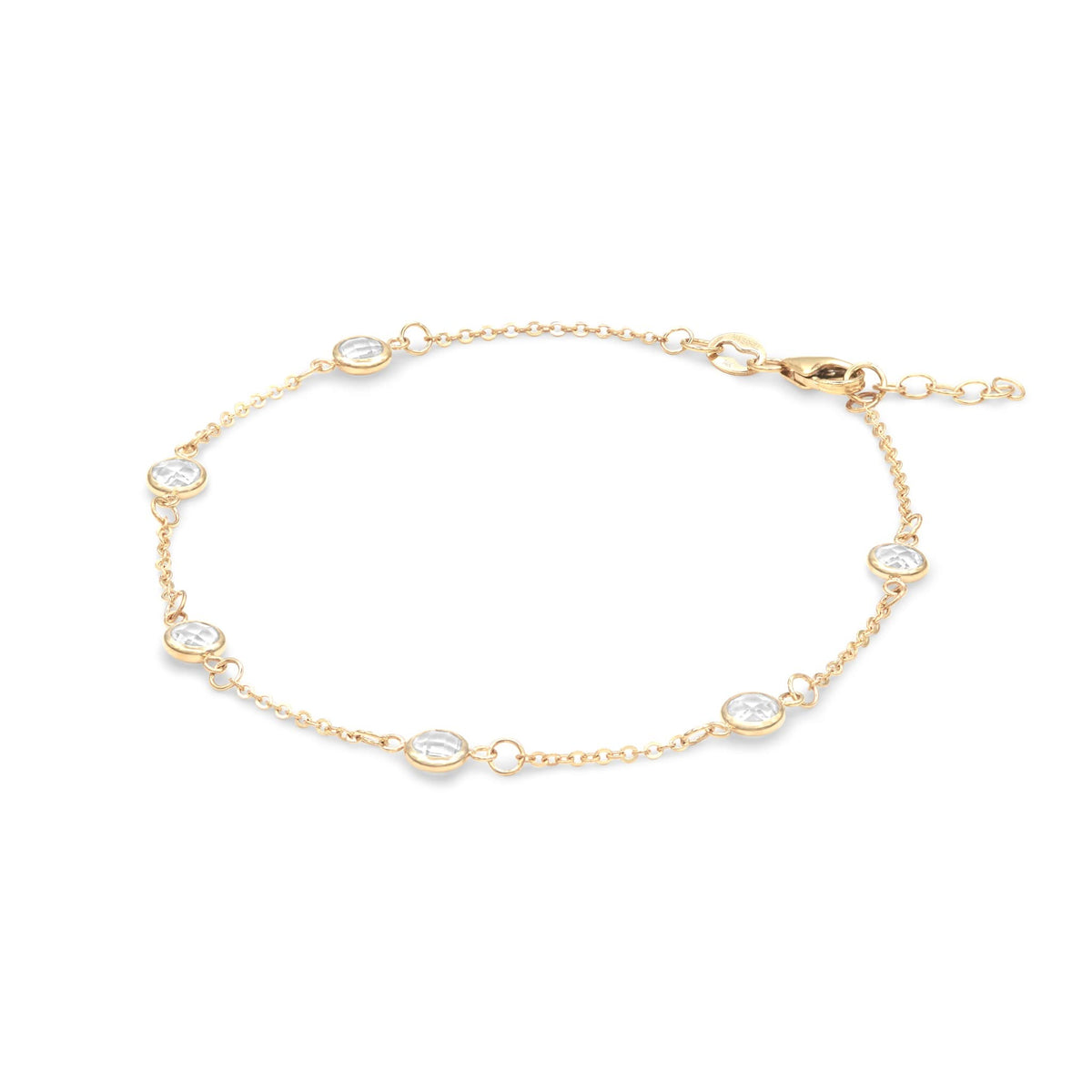 Petite 6 Birthstone Bracelet in 14k Gold