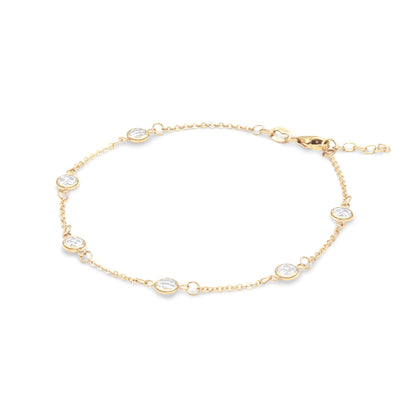 Petite 6 Birthstone Bracelet in 14k Gold