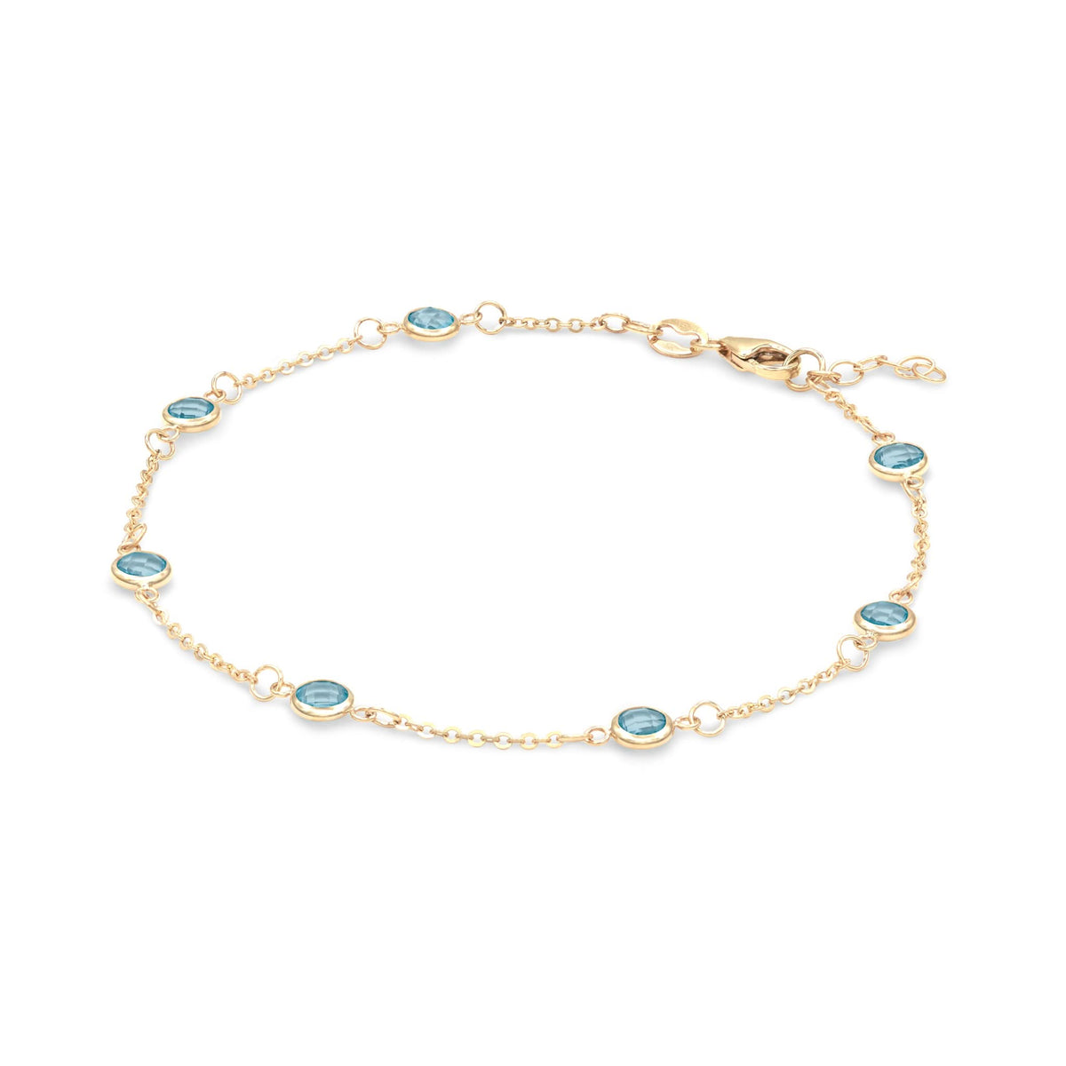 Bayberry 7 Nantucket Blue Topaz Bracelet in 14k Gold (December)