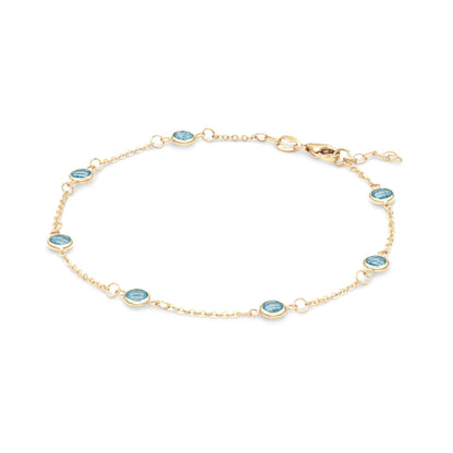 Bayberry 7 Nantucket Blue Topaz Bracelet in 14k Gold (December)