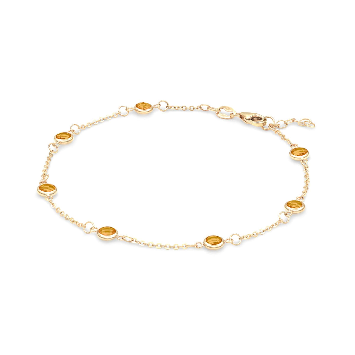 Bayberry 7 Citrine Bracelet in 14k Gold (November)
