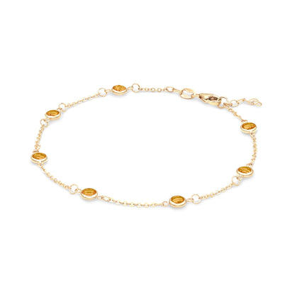 Bayberry 7 Citrine Bracelet in 14k Gold (November)