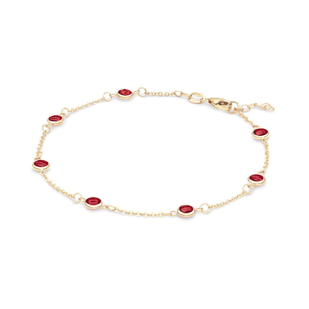 Bayberry 7 Garnet Bracelet in 14k Gold (January)