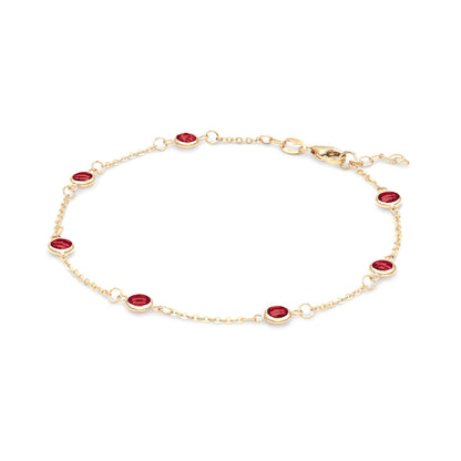 Bayberry 7 Garnet Bracelet in 14k Gold (January)