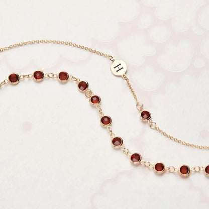 Newport Garnet Necklace in 14k Gold (January)