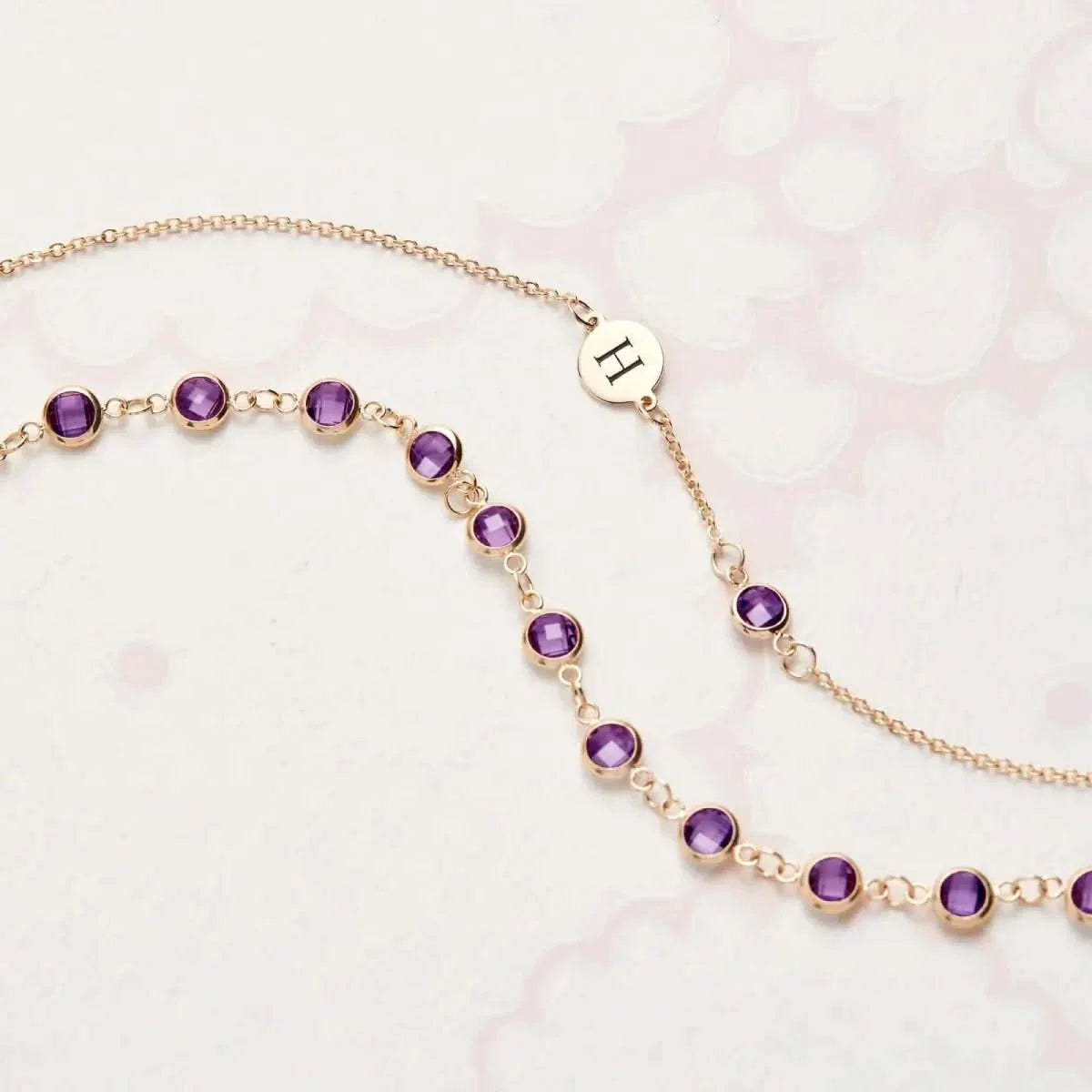 Newport Amethyst Necklace in 14k Gold (February)