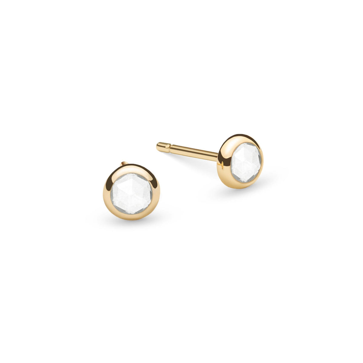Petite Birthstone Stud Earrings in 14k Gold