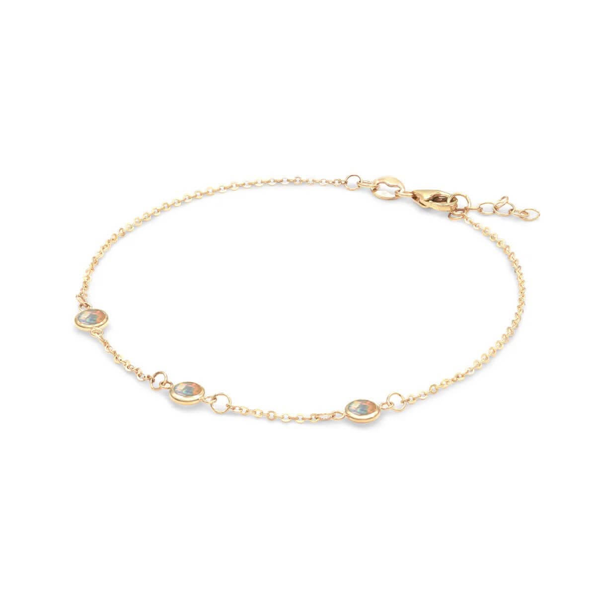 Bayberry 3 Opal Bracelet in 14k Gold (October)