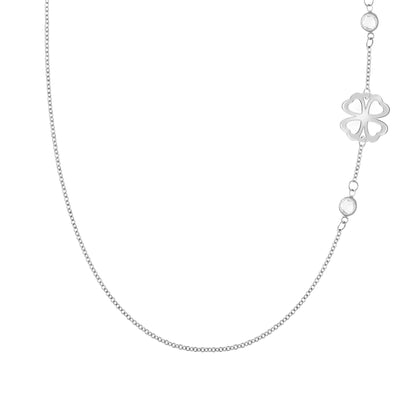 Clover & Petite 2 Birthstone Necklace in 14k Gold