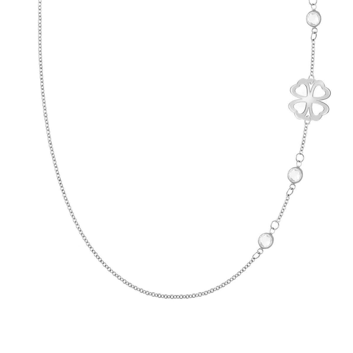 Clover & Petite 3 Birthstone Necklace in 14k Gold