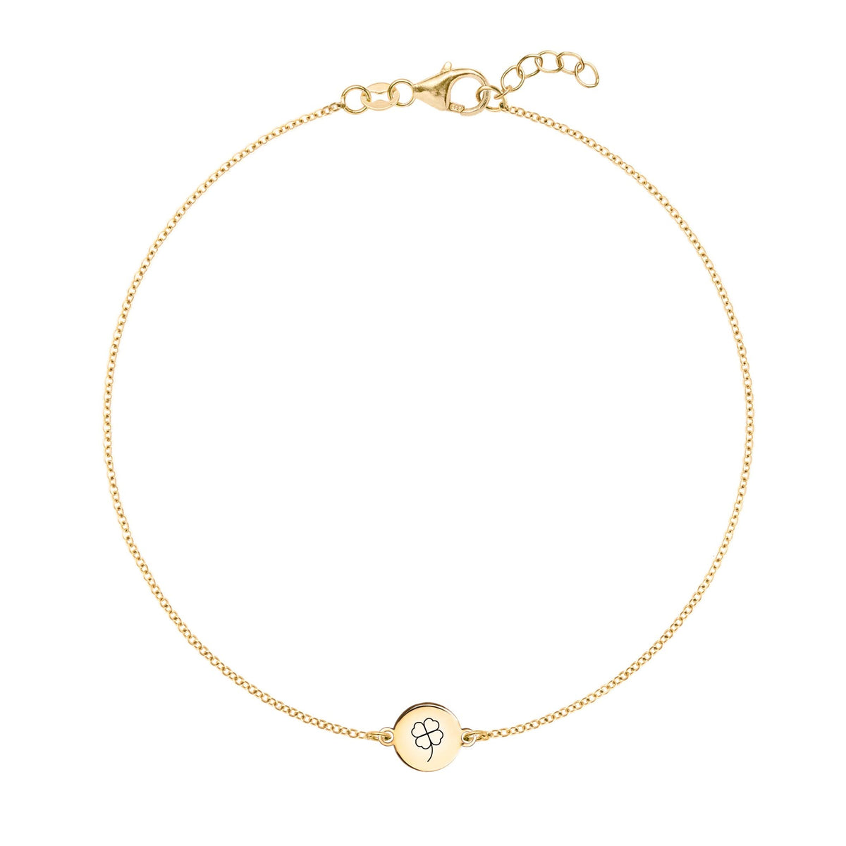 Clover Disc Bracelet in 14k Gold