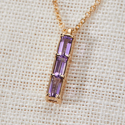 Providence 3 Amethyst Pendant in 14k Gold (February)