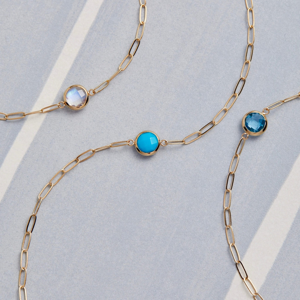 Grand 1 Birthstone Adelaide Mini Bracelet in 14k Gold