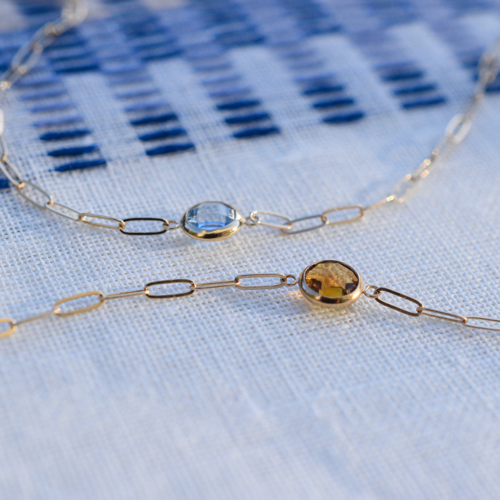 Grand 1 Birthstone Adelaide Mini Bracelet in 14k Gold