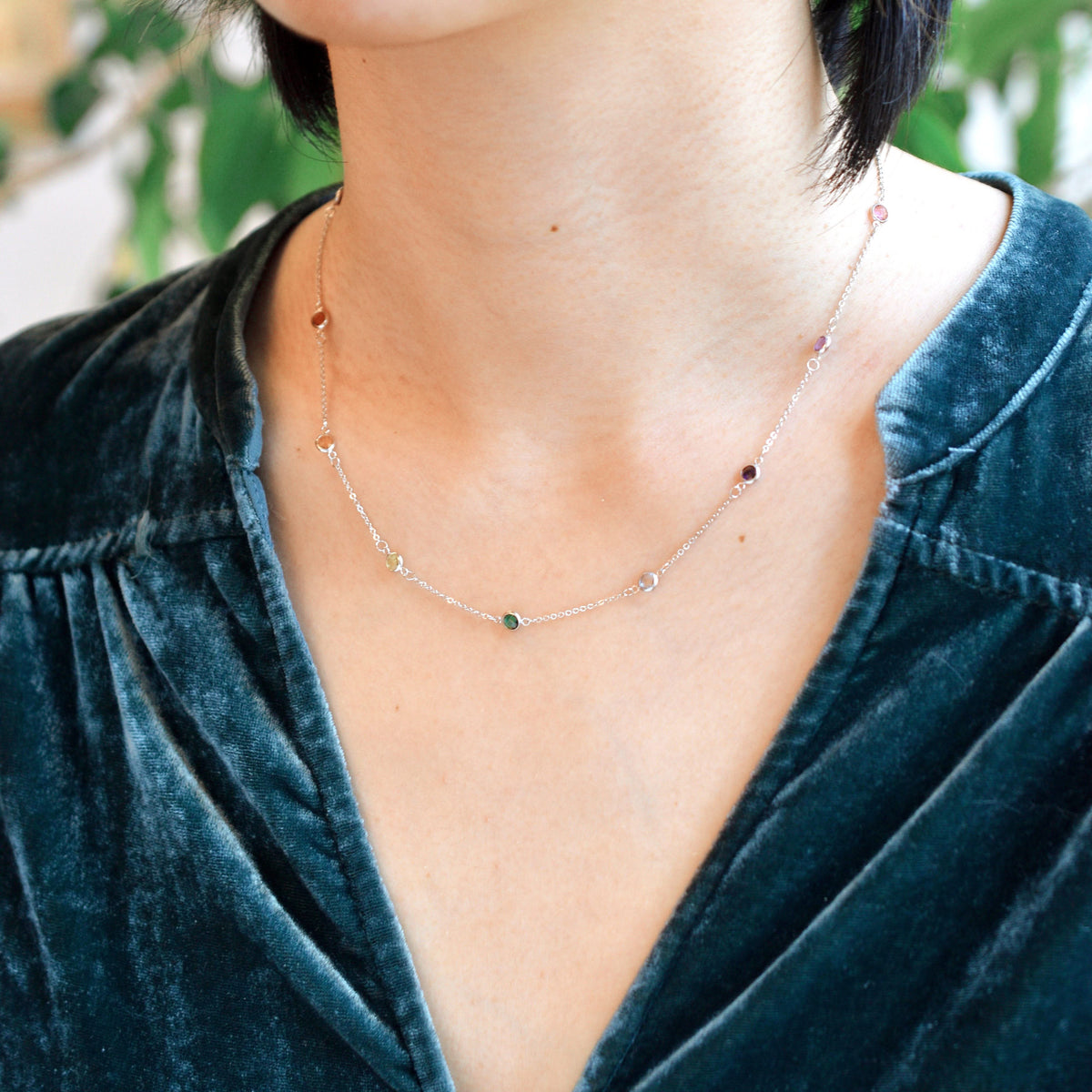 Rainbow Bayberry Necklace in 14k Gold