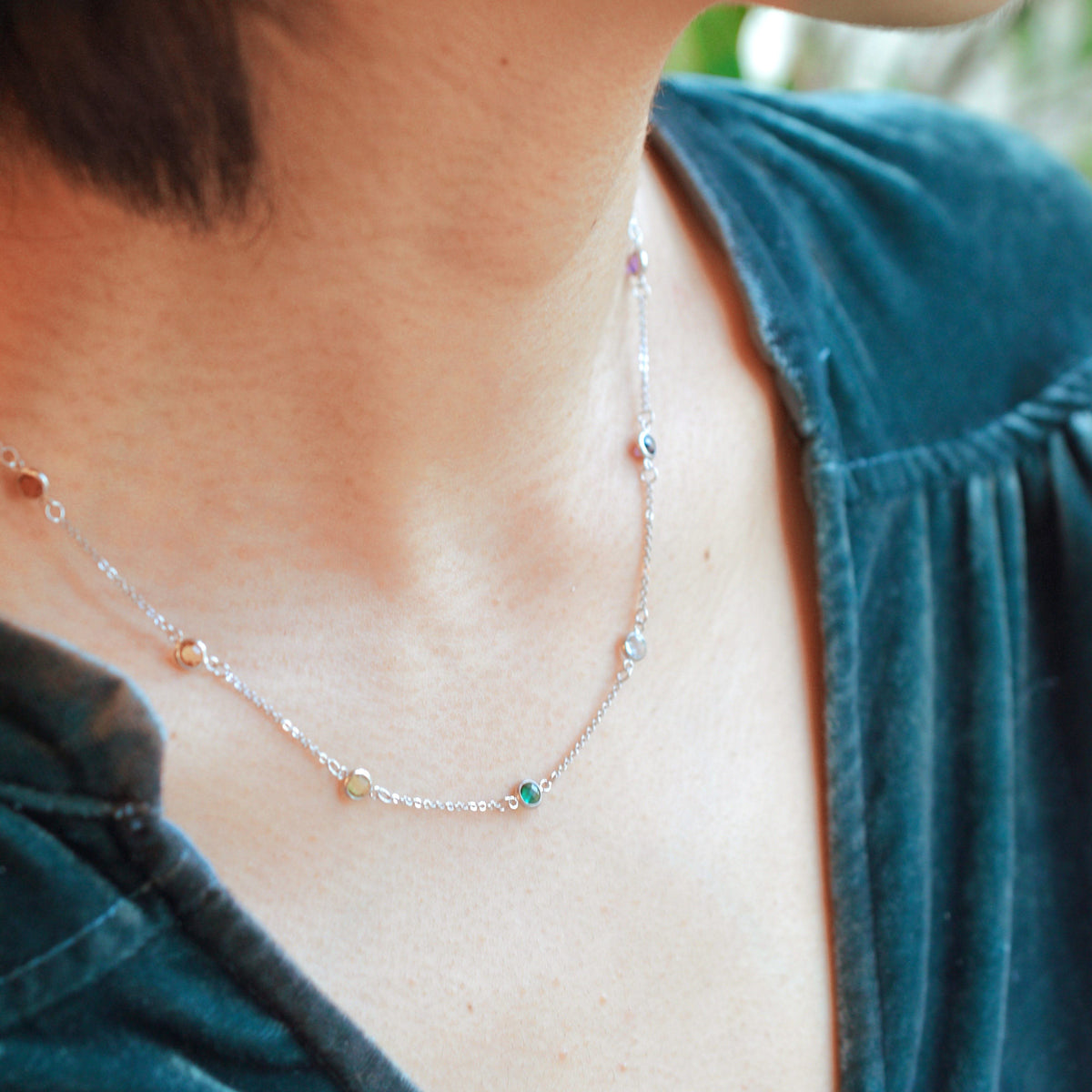 Rainbow Bayberry Necklace in 14k Gold