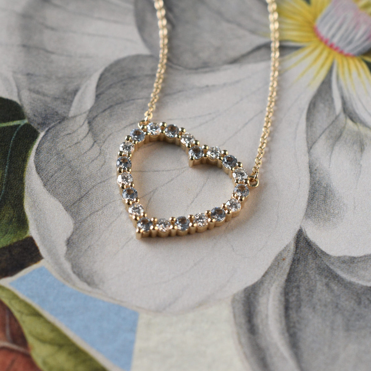 Rosecliff Heart Birthstone Necklace in 14k Gold