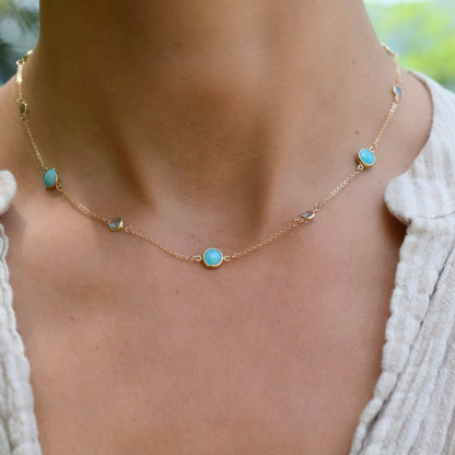 Bayberry Grand & Petite 11 Stone Necklace in 14k Gold