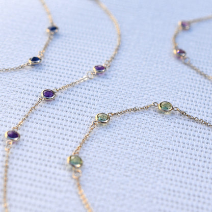 Bayberry 3 Peridot Bracelet in 14k Gold (August)