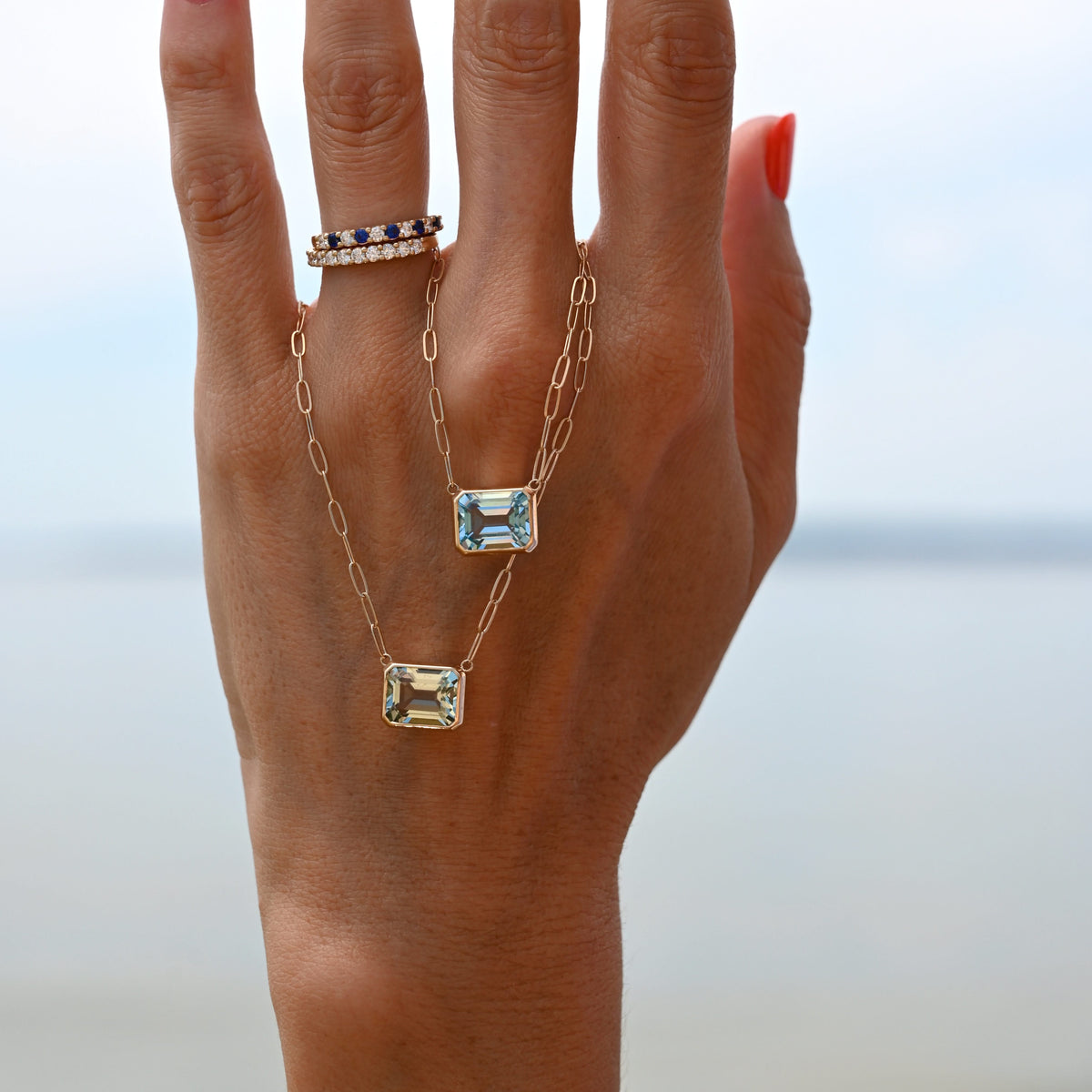 Warren Birthstone Necklace on Adelaide Mini Chain in 14k Gold