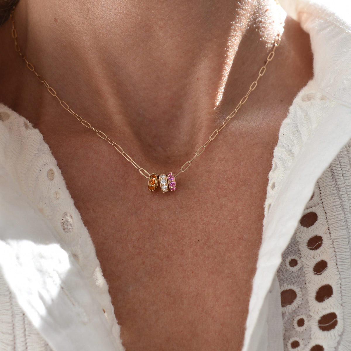 Rosecliff Pink Sapphire Bead in 14k Gold (October)