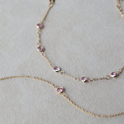 Bayberry 7 Pink Sapphire Bracelet in 14k Gold (October)