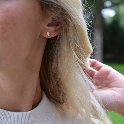 Grand 1 White Topaz Necklace and Earrings Set in 14k Gold (April)