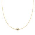 Lotus Disc Necklace in 14k Gold