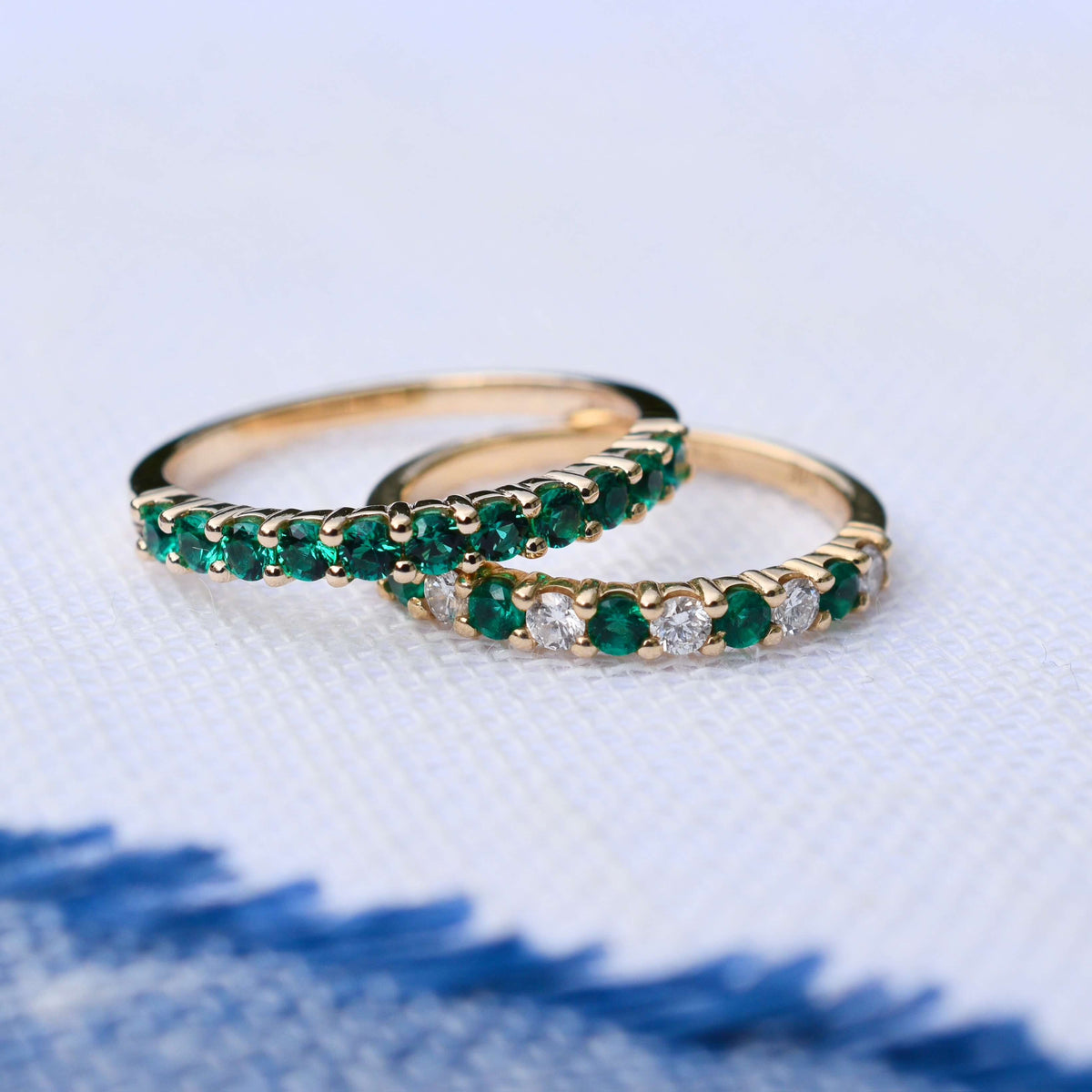 Rosecliff Emerald Stackable Ring in 14k Gold (May)