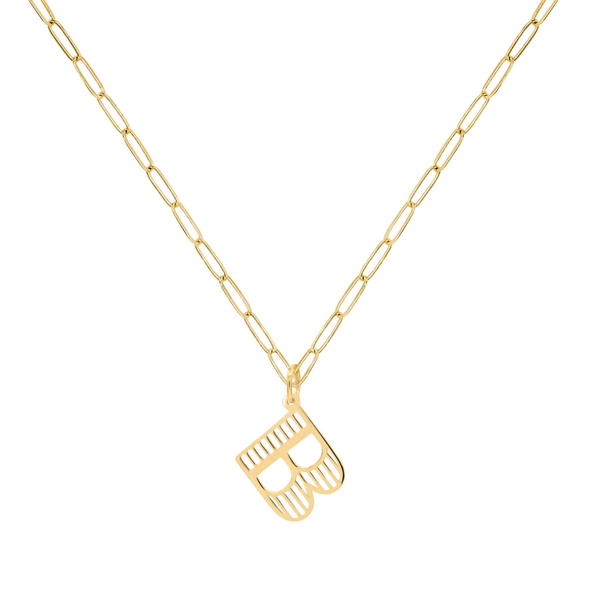 Essex Letter B Pendant in 14k Gold
