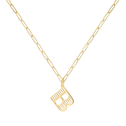 Essex Letter B Pendant in 14k Gold