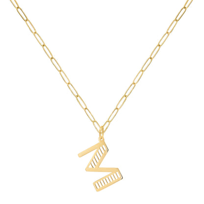 Essex Letter M Pendant in 14k Gold