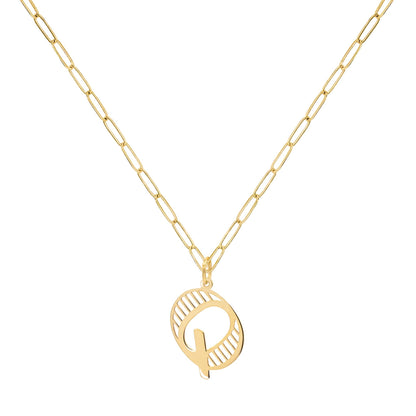 Essex Letter Q Pendant in 14k Gold