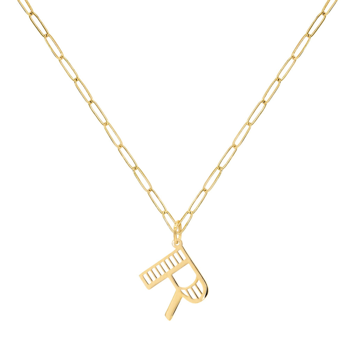 Essex Letter R Pendant in 14k Gold