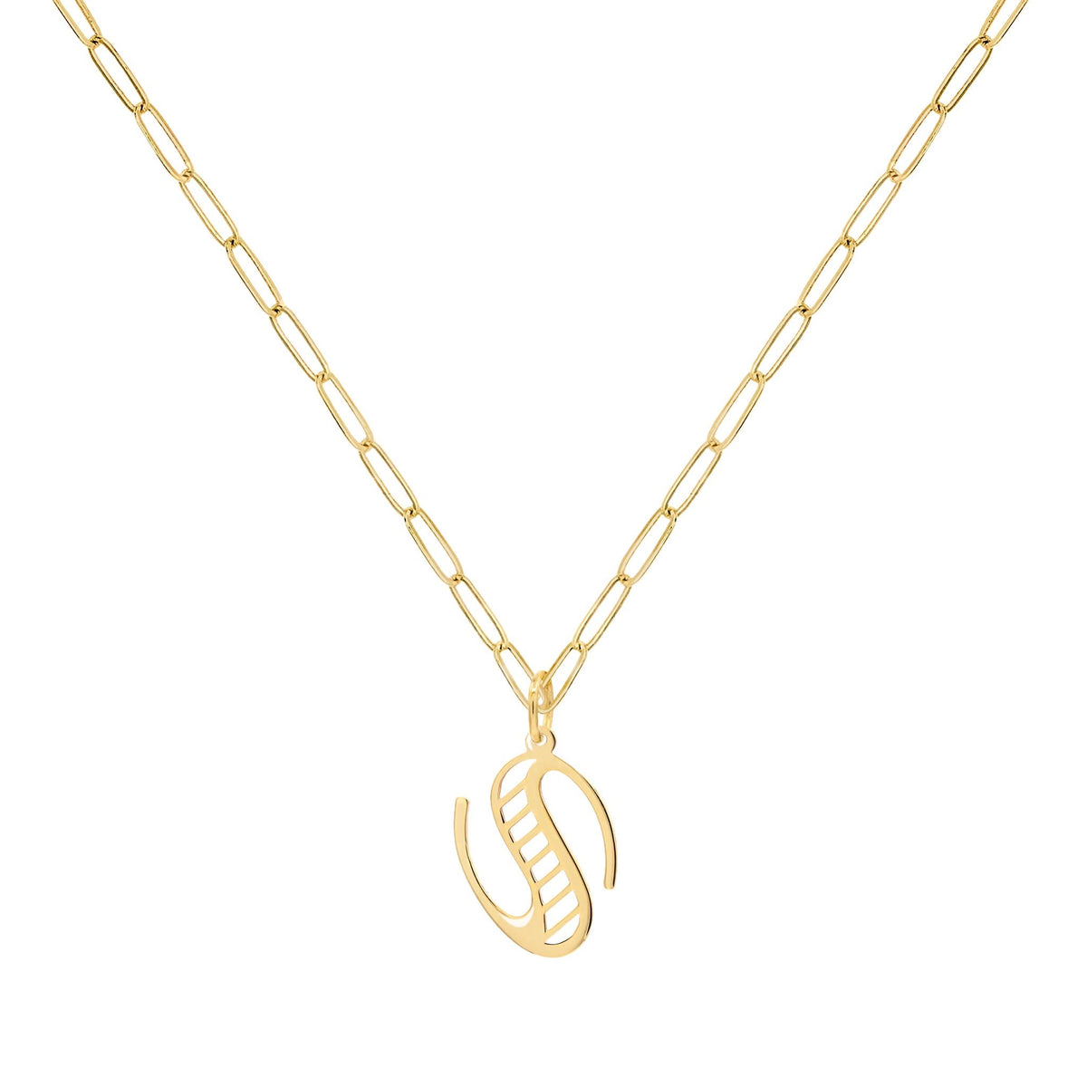 Essex Letter S Pendant in 14k Gold