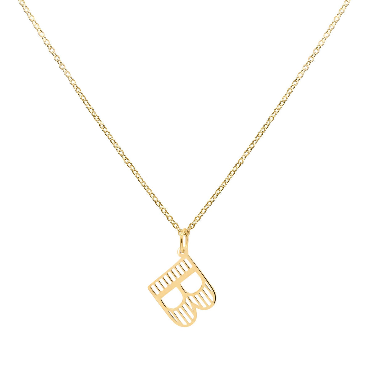 Essex Letter B Pendant in 14k Gold