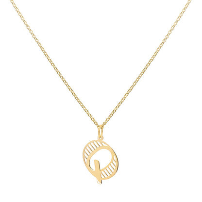 Essex Letter Q Pendant in 14k Gold