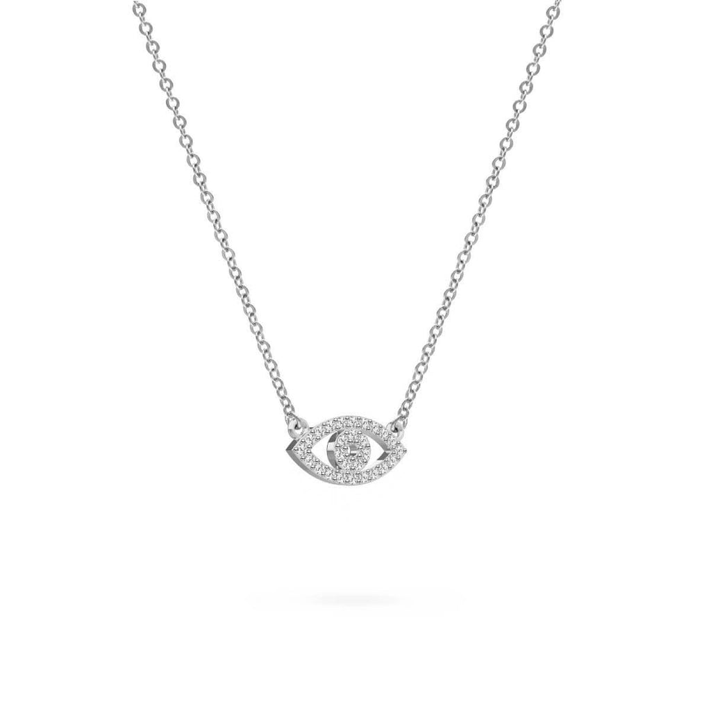Diamond Evil Eye Necklace in 14k Gold