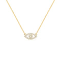 Diamond Evil Eye Necklace in 14k Gold